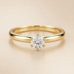 Diamantring forlovelsesring  0,40 ct i 14kt gult gull. Violetta - 18003040gg
