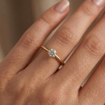 Diamantring forlovelsesring 0,30 ct TW-VS2 i 14kt gult gull. Aida - 180160309gg