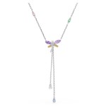 Swarovski collier Ariana Grande x Swarovski Y necklace Mixed cuts, Dragonfly, Multicolored, Rhodium plated - 5749183