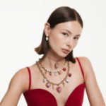 Swarovski smykke Idyllia charm Mixed cuts, Pearl-colored coating, Heart, White, Rhodium plated - 5742960