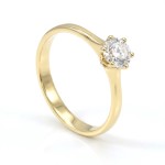 Diamantring forlovelsesring 0,50 ct i 14kt gult gull. Aida -18016050gg