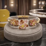 Swarovski armbånd Idyllia bangle Mixed cuts, Flower, Multicolored, Gold-tone plated - 5732387