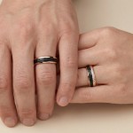 Gifteringer med carbon, diam. 0.108 ct, 5 mm. Carbon - 4981454