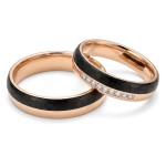 Gifteringer med carbon, diam. 0.108 ct, 5 mm. Carbon - 4981454