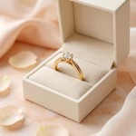 Forlovelsesring i gult gull med 0,10 ct diamant - 2221100