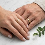 Gifteringer i gult gull 14 kt, 4 mm og 5 mm. GERSTNER - 31479