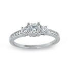 Diamantring - frierring i hvitt gull med 0,46 ct W-Si-11990043