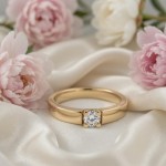 Forlovelsesring i gult gull med 0,20 ct diamant-85010200