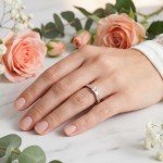 Iselin alliansering i hvitt gull med diamant - 8501003