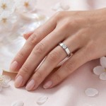 Iselin alliansering i hvitt gull med diamant - 8501007