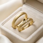 Gifteringer i gult gull 14 kt, 3.5 mm. GERSTNER - 31321