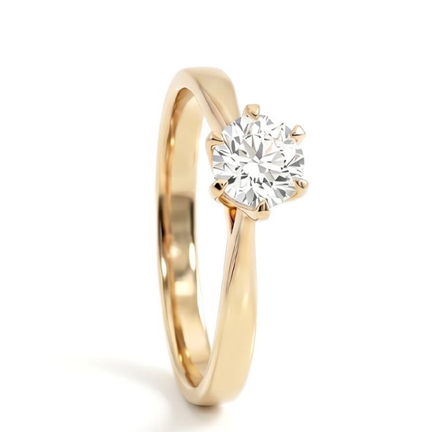 Diamantring forlovelsesring 0,50 ct i 14kt gult gull. Leticia - 18007050gg