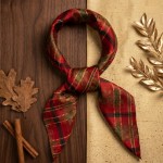 Rødt silkeskjerf i jacquard med eksklusiv glans - 03-345.026