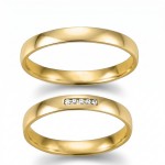 Gifteringer i gult gull 14 kt med diamanter - 282650