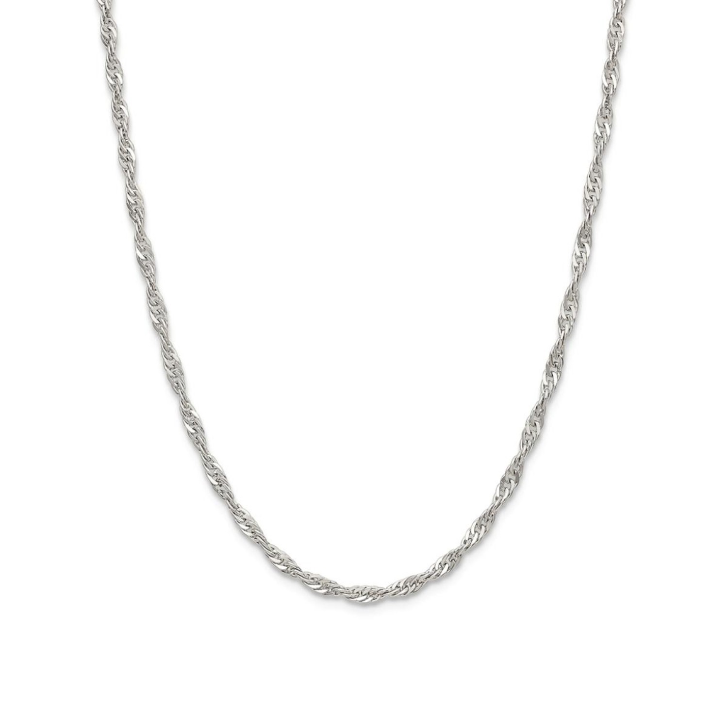 Singapore kjede i hvitt gull 14 kt, 42 cm, bredde 3.1 mm - 14HV3142