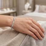 Armbånd gull. Classic armring rund profil, hvitt gull 14 kt, 4 mm - 02HV4065