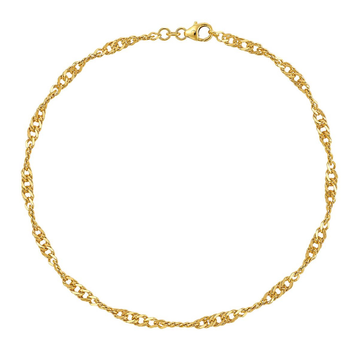 Singapore kjede i gult gull 14 kt, 19 cm, bredde 2.9 mm - 18GU2919