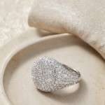 Swarovski Meteora cocktail ring, White, Rhodium plated - 5689426
