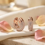 Swarovski øredobber Dextera hoop earrings Pavé, White, Rose-gold tone plated - 5636531