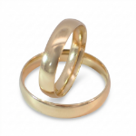 Gifteringer i gult gull 14kt, 4 mm, modell 167. RUBIN - 1240