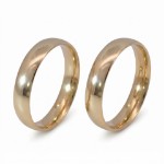 Gifteringer i gult gull 14kt, 4 mm, modell 167. RUBIN - 1240