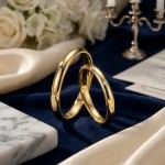 Gifteringer i gult gull 14 kt 2,5 mm med diamant - 48043110