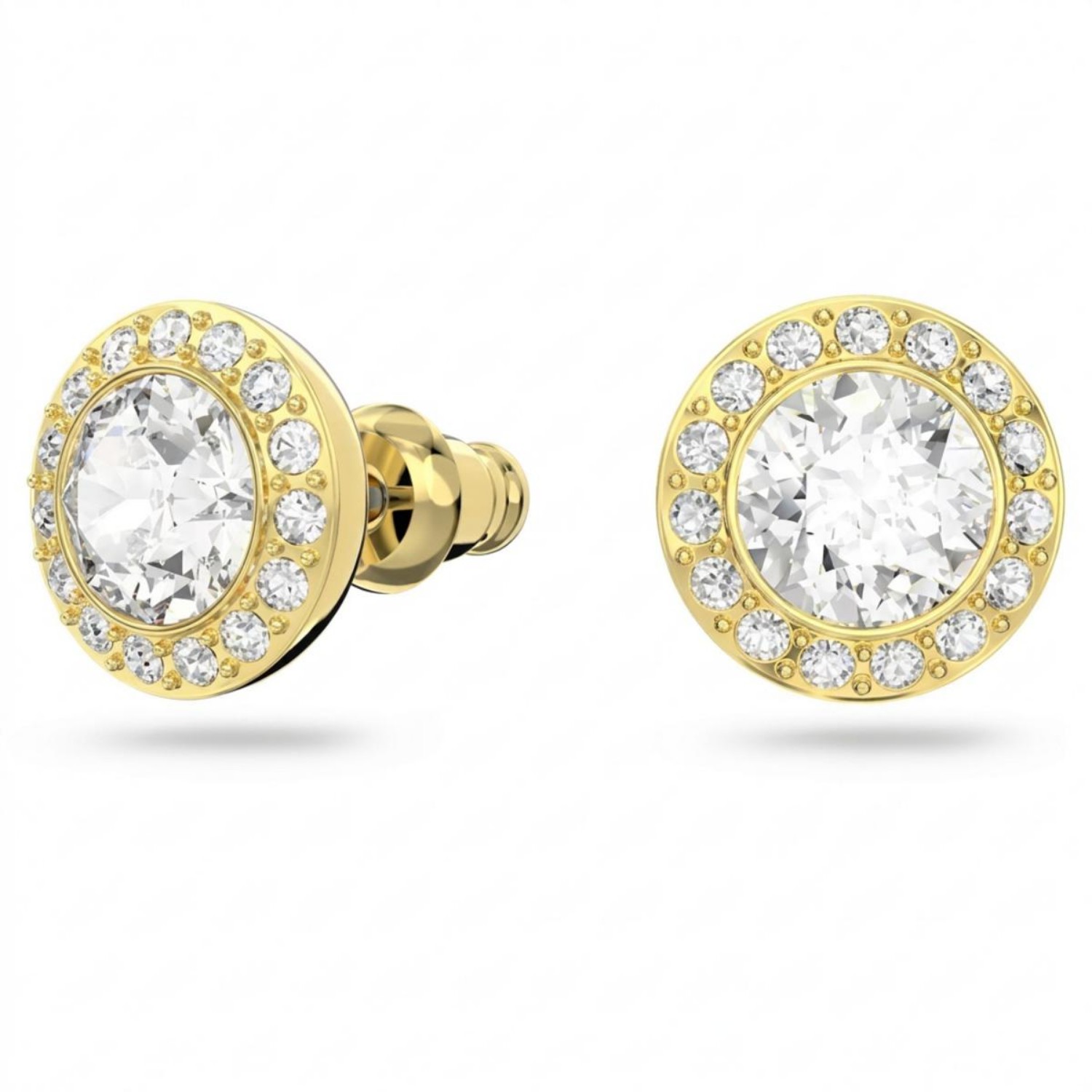 Swarovski øredobber Angelic stud earrings Round cut, White, Gold-tone plated - 5505470