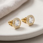 Swarovski øredobber Angelic stud earrings Round cut, White, Gold-tone plated - 5505470