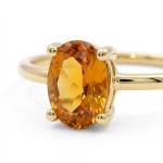 Gullring i 14kt med citrin - Bur620400gc