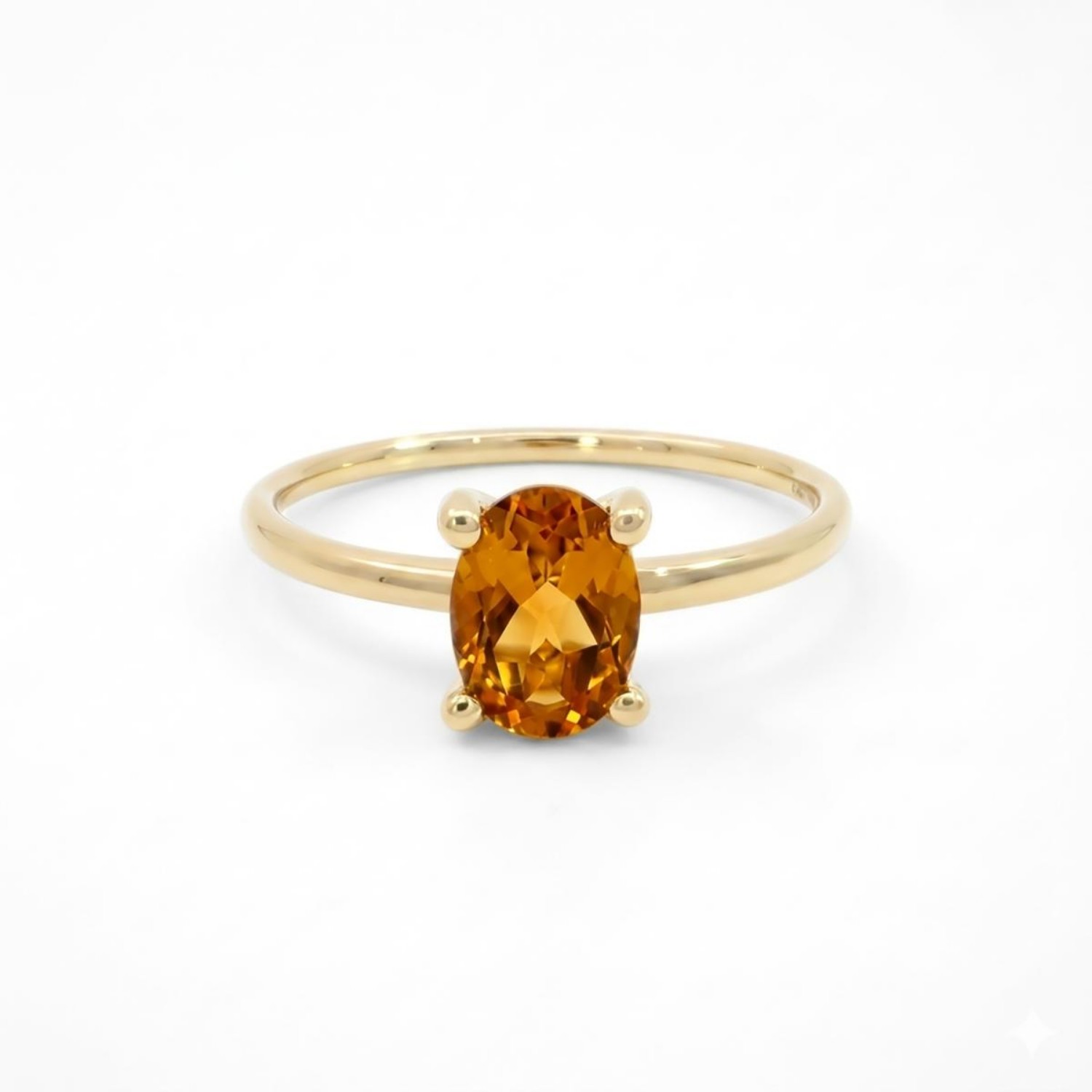 Gullring i 14kt med citrin - Bur620400gc