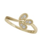 Diamantring i 14kt gult gull med 0,090ct W-Si - Bur538330