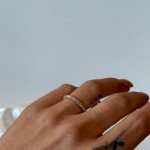 Diamantring i 14kt gult gull med 0,25 ct W-Si - 57591