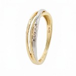 Diamantring i hvitt & gult gull 0,08 ct W-Si -BUR536356