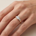Diamant forlovelsesring i gult gull 0.50 ct - ABR01168g050