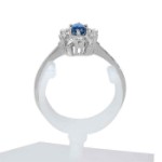 Diamantring i hvitt gull med 0,06 ct W-Si og safir - BUR5702860