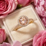Diamantring i gult gull med 0,15 ct W-Si og morganitt - bur573211