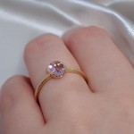 Gullring i 14 kt med ametyst - Bur620385ga