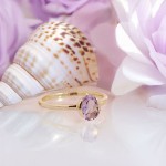 Gullring i 14 kt med ametyst - Bur620385ga