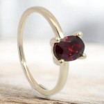 Gullring i 14kt med granat - Bur620400ggr