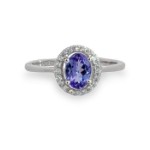 Diamantring i hvitt gull med 0,11 ct TW-Si og tansanitt- coc5070911