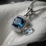 Diamantsmykke i gull med 0,08 ct W-Si & Topaz-27246
