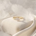 Forlovelsesring i gult gull med Oval Lab Grown diamant i 0.74 ct og River (E) -VVS1 - 18007070LGgg-Oval