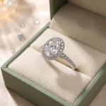 Bilde av Halo diamantring med diam. 0,50 ct River E VSI - VDA050013hv