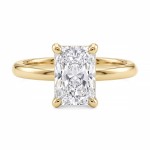 Forlovelsesring med Lab Grown Radiant 1,5 carat River (D)VVS2 i gult gull 14kt - HR0726150rdLG