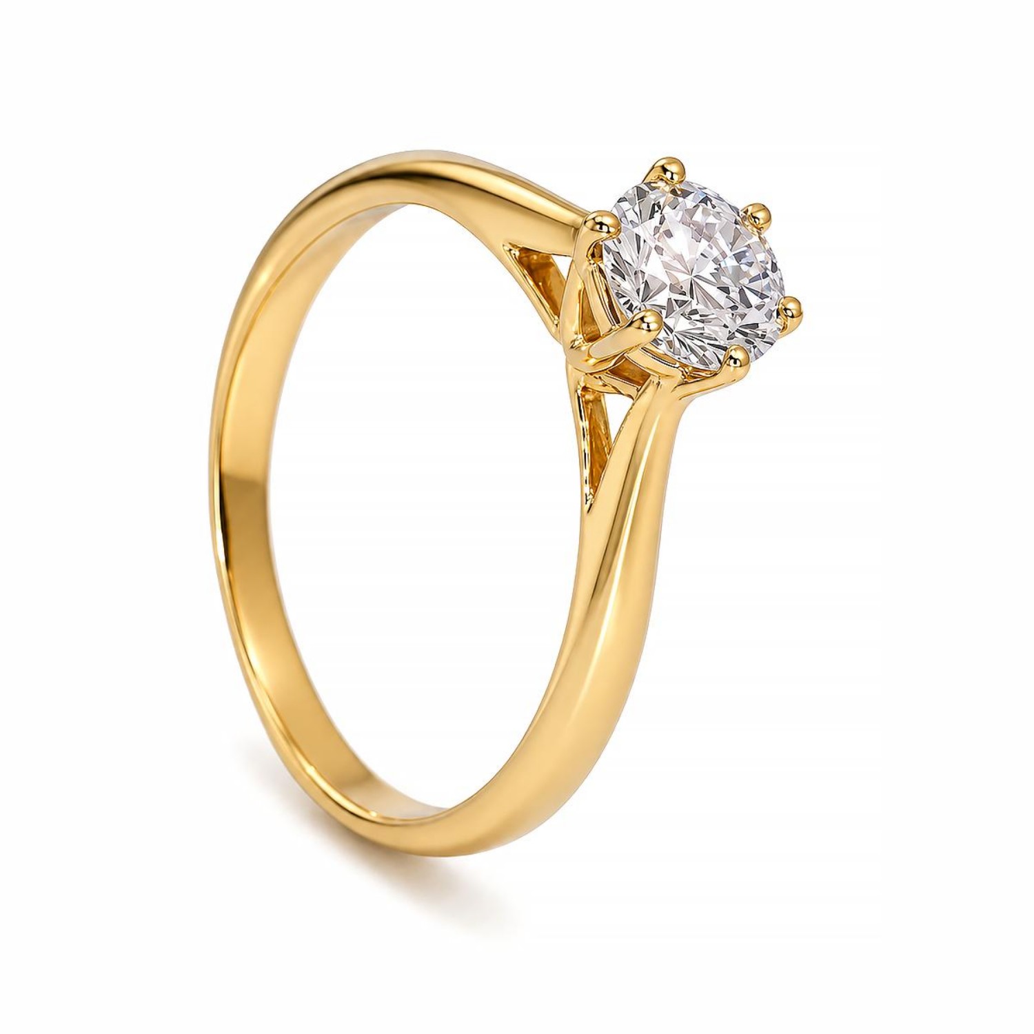 Forlovelsesring i gult gull med lab grown diamant 0,73 ct River (D) - VVS2. Leticia - 18007073LGgg