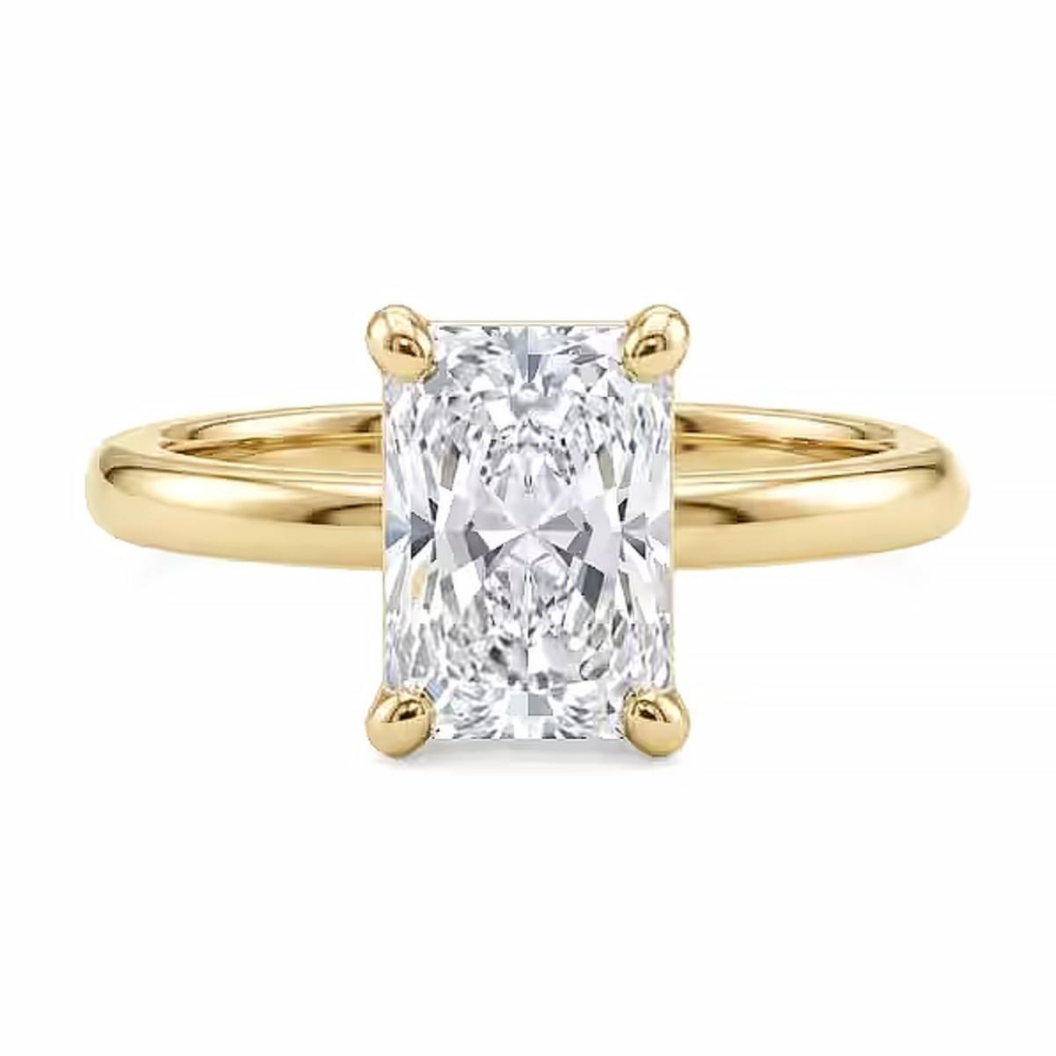 Forlovelsesring med Lab Grown Radiant 1,5 carat River (D)VVS2 i gult gull 14kt - HR0726150rdLG