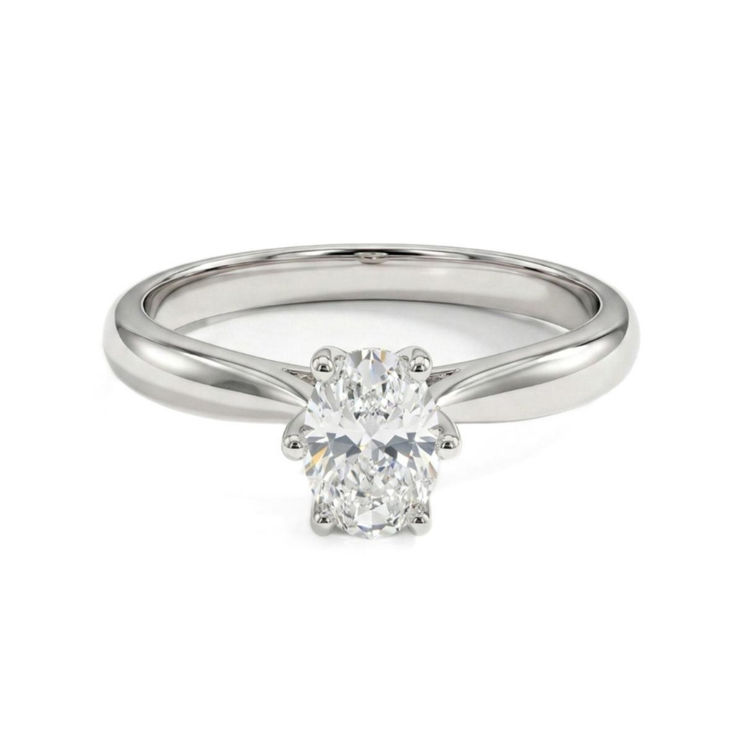 Diamantring forlovelsesring med oval diam. 0,50 ct i 14kt gull. Leticia - 1800705000