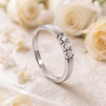 Iselin alliansering i hvitt gull med diamanter - 8503030