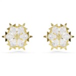 Swarovski øredobber Magic stud earrings Mixed cuts, Snowflake, White, 18K gold finish - 5757816