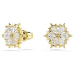 Swarovski øredobber Magic stud earrings Mixed cuts, Snowflake, White, 18K gold finish - 5757816